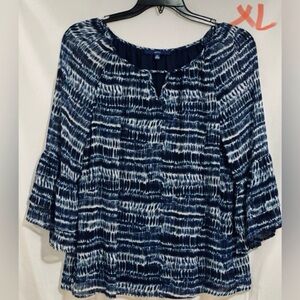 LADIES BLUE & WHITE TOP